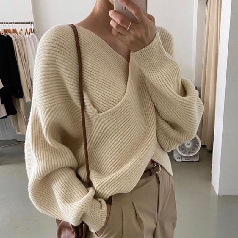 Chic Cross-Knit Sweater