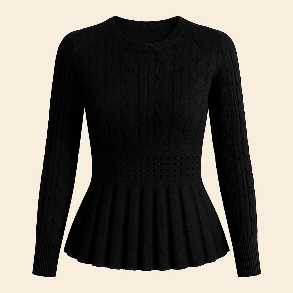 The Liora – Peplum Knit Sweater