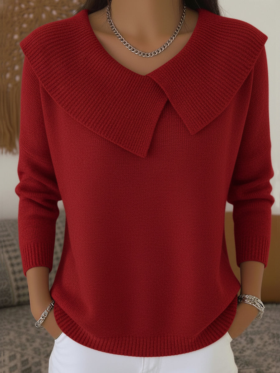 Sabrina – Women's Christmas Sweater with Lapel