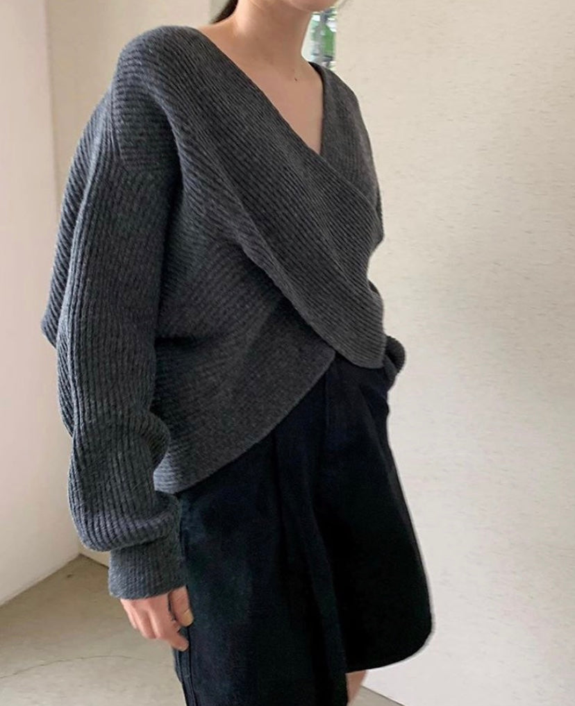 Chic Cross-Knit Sweater