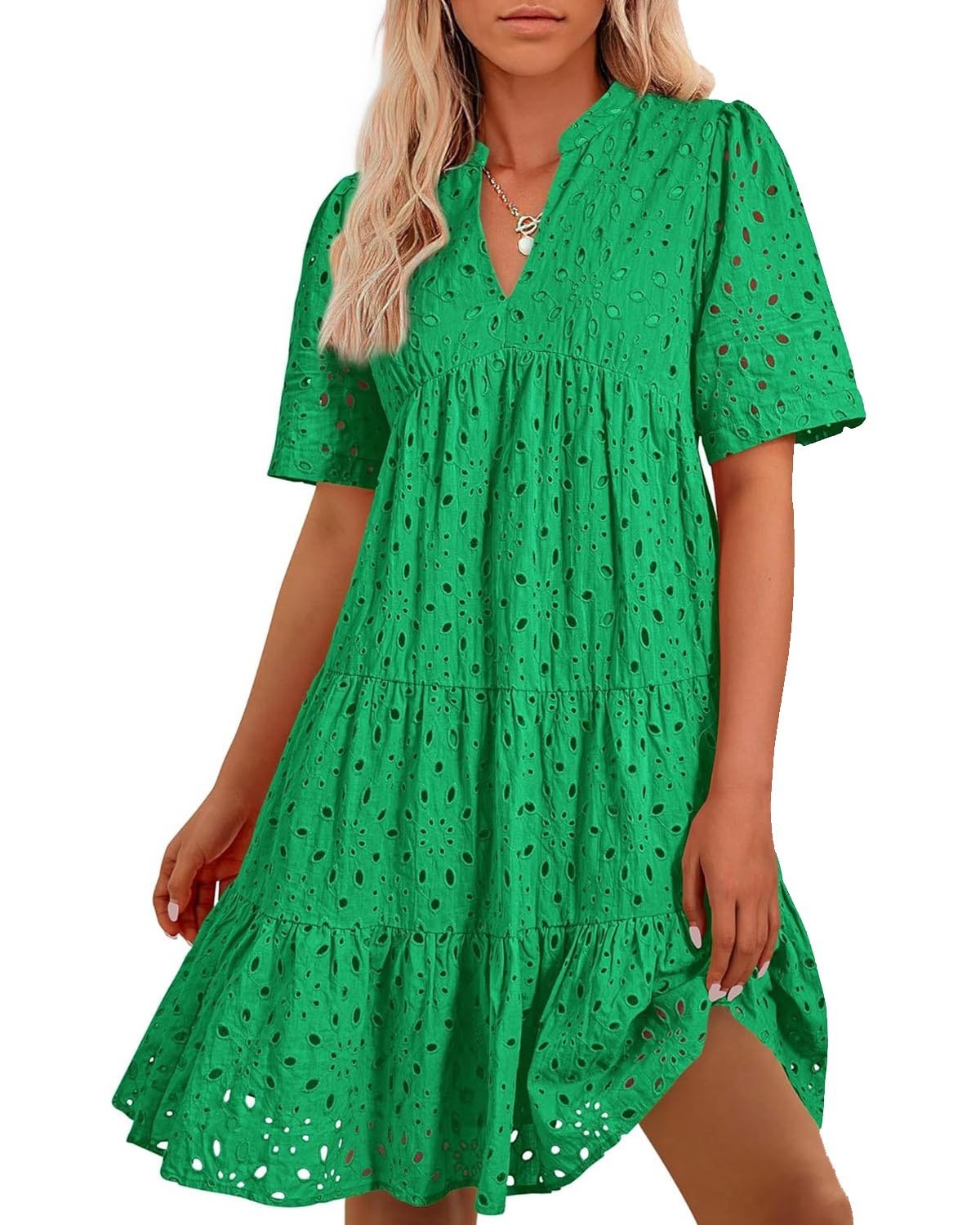 Elle | Elegant Lace Ruffle Dress