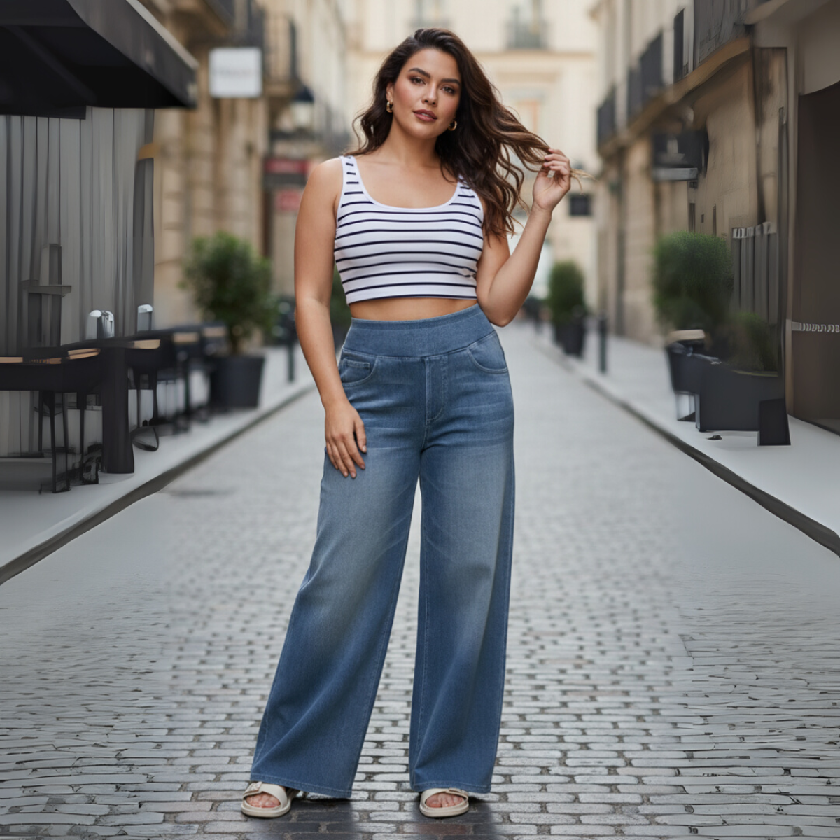 Eva | Elastic High-Waisted Pants
