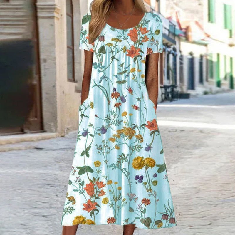 Ella | Exquisite Bohemian Floral Dress with Elegant Belly Coverage