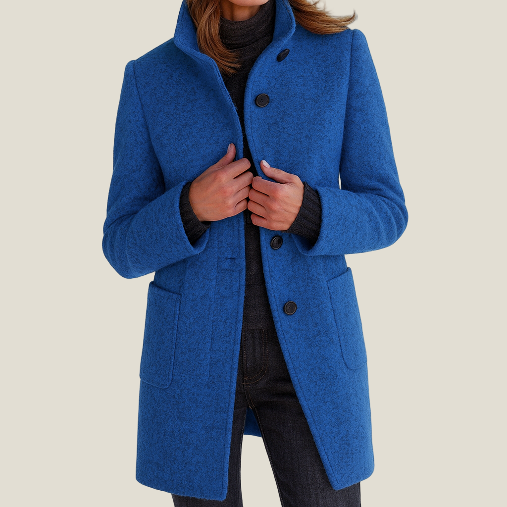 Freya High Collar Jacket in Wool Blend