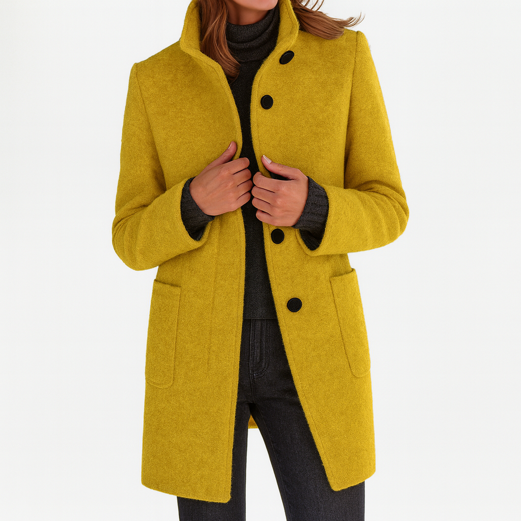 Freya High Collar Jacket in Wool Blend