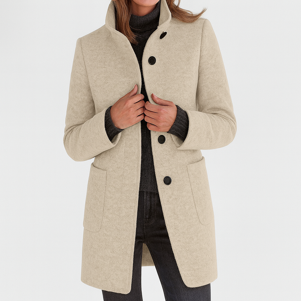 Freya High Collar Jacket in Wool Blend