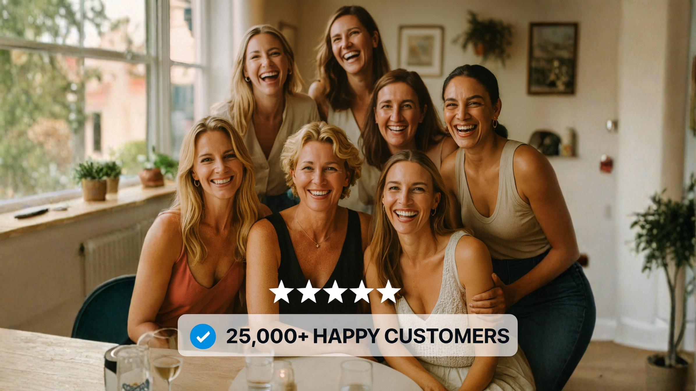 Group of smiling women enjoying each other's company