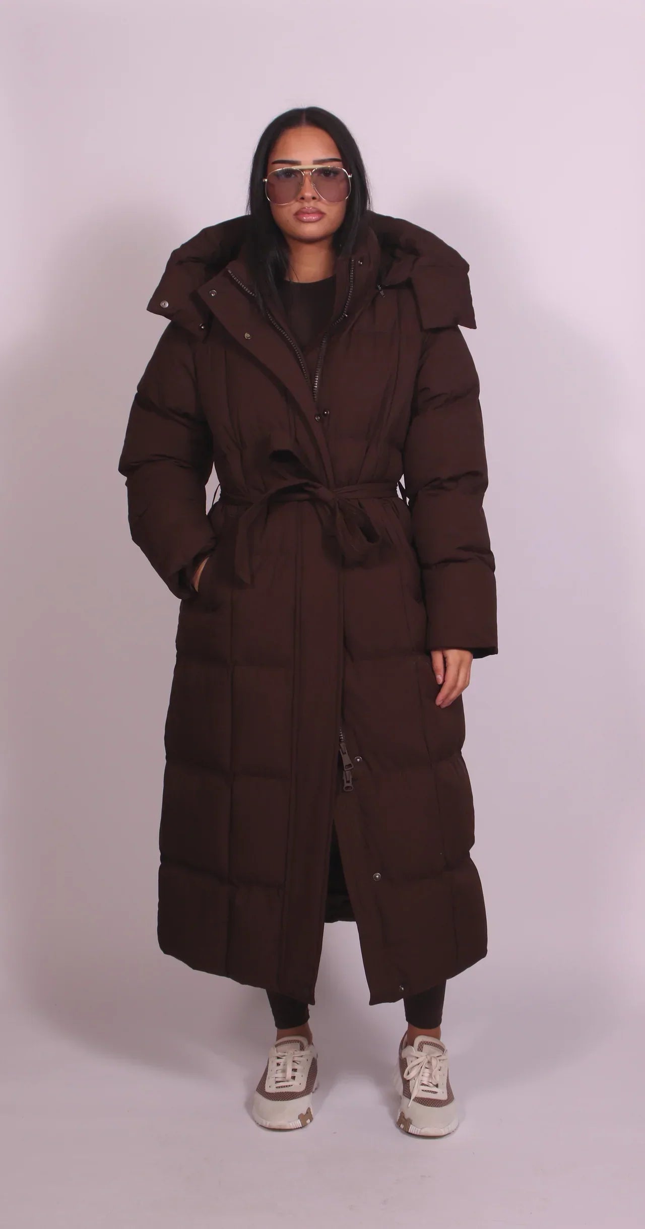 Carmen - Long Belted Puffer Coat