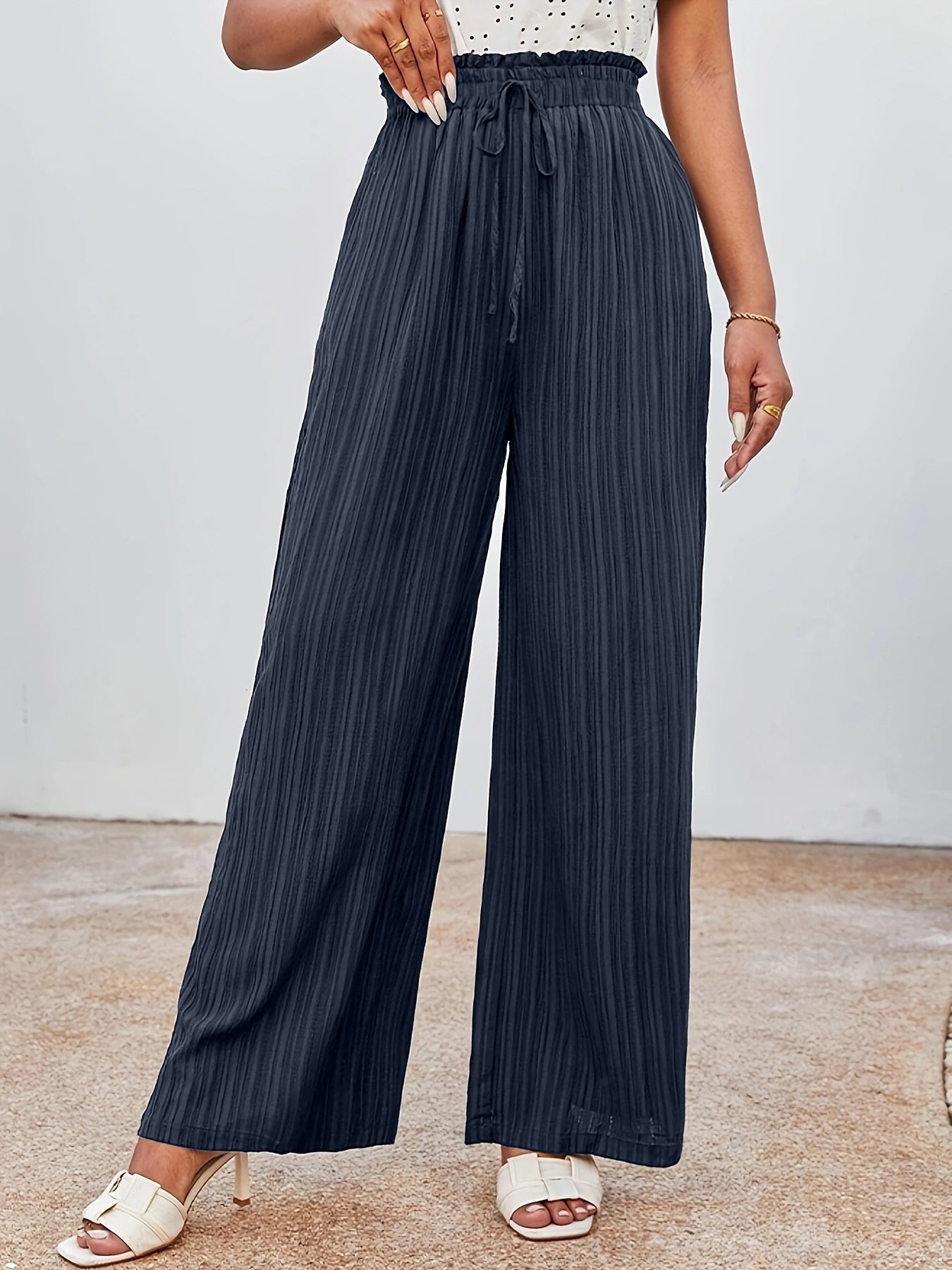 Tailored Woven Trousers with Elasticated Waist
