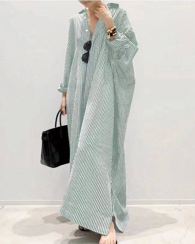 Giselle | Elegant Striped Stroll Dress