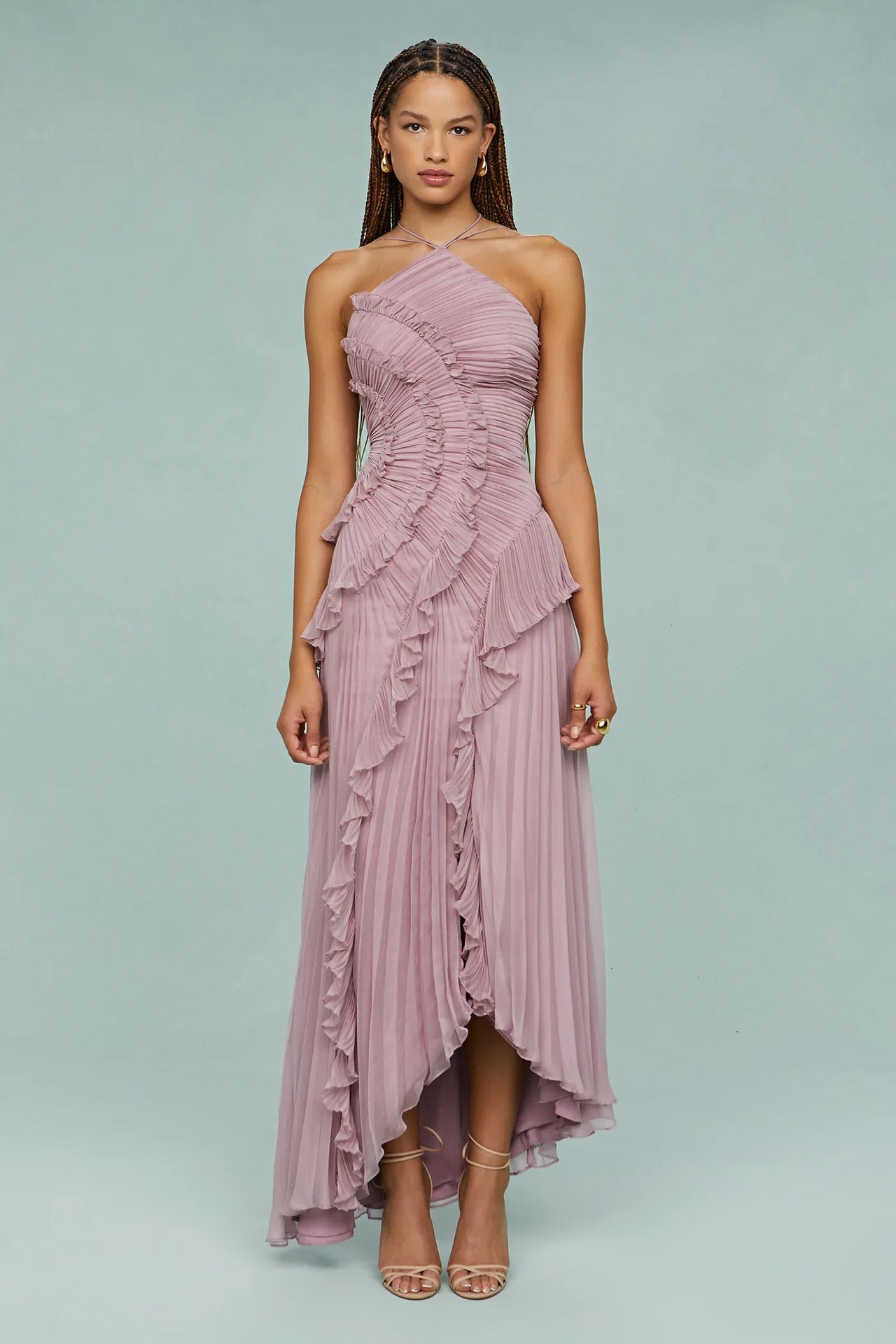 Refined Pleated Chiffon Dress