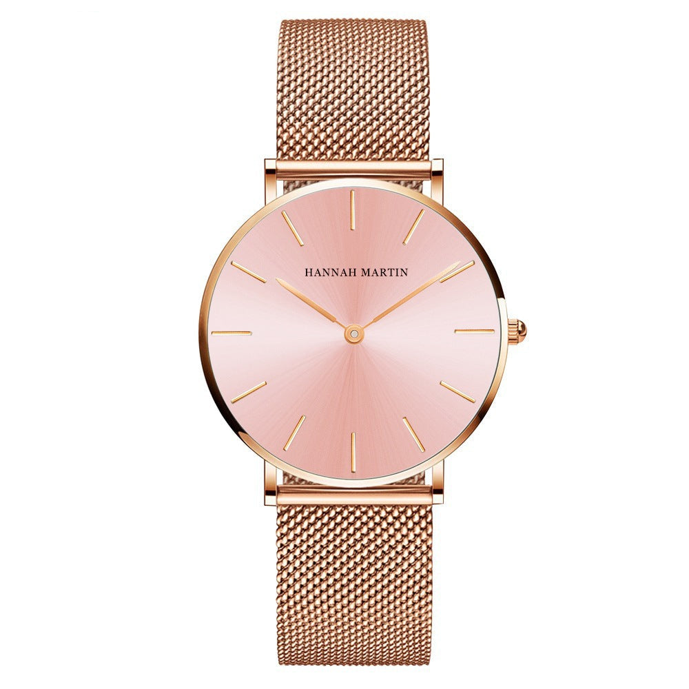 Ultra-Slim Mesh Bracelet Watch for Women