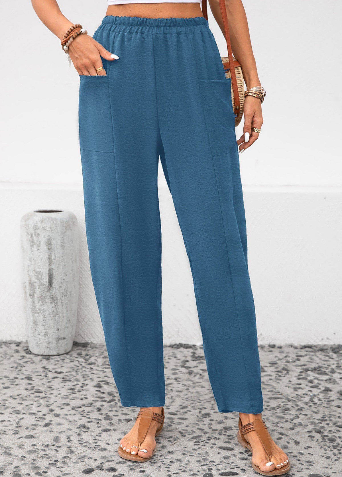 Elegant Stretch Trousers in Rich Solid Hues