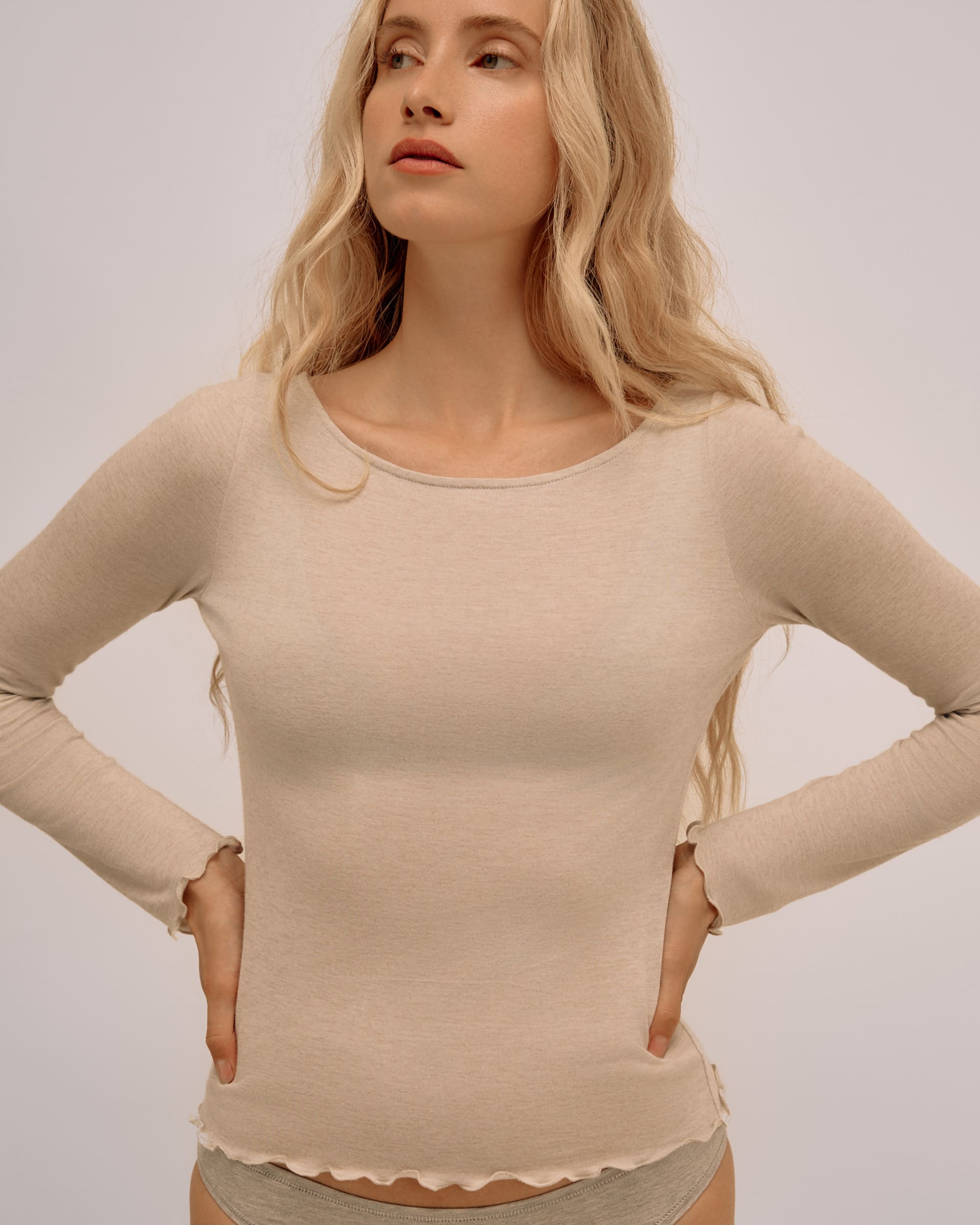 Cashmere Flared Neckline Top