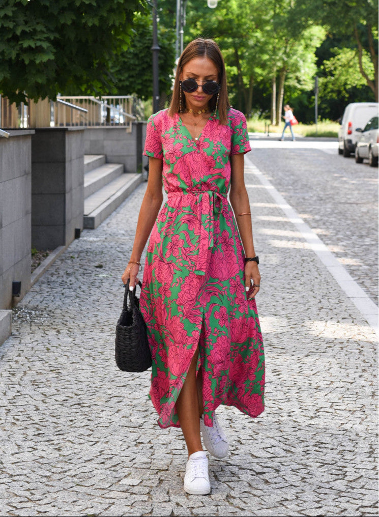 Aureza | Elegant Soft Bloom Wrap Dress