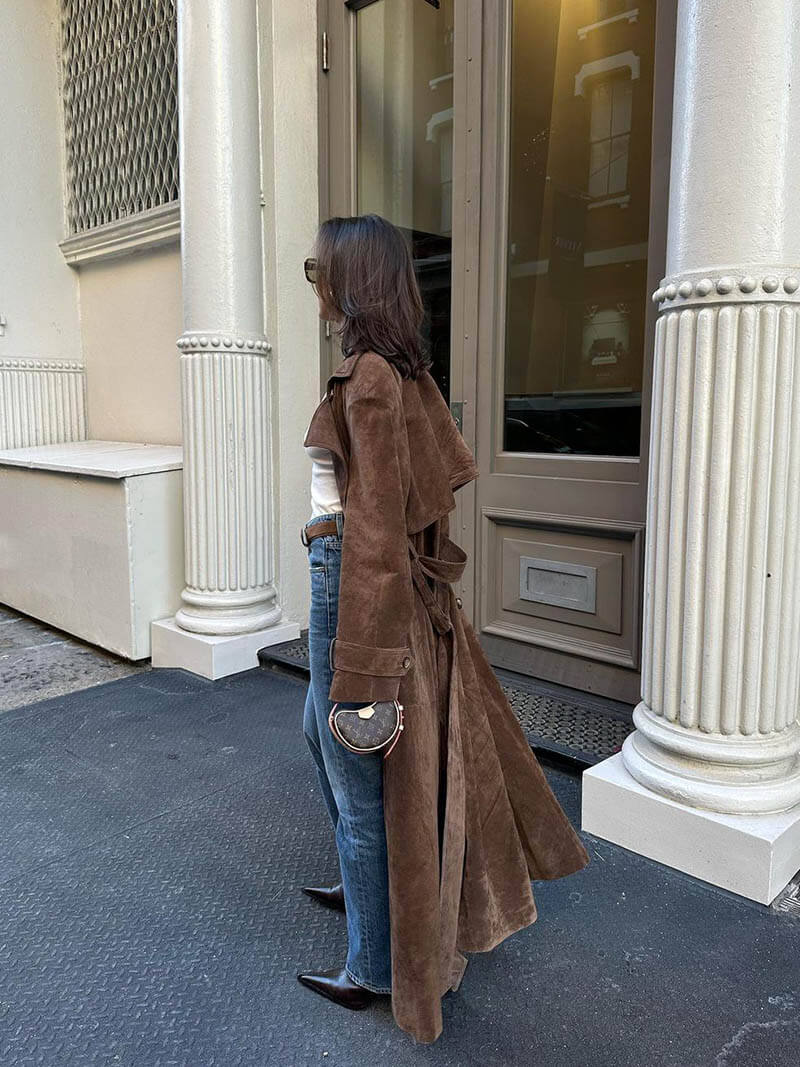 Luxe Suede Trench Coat