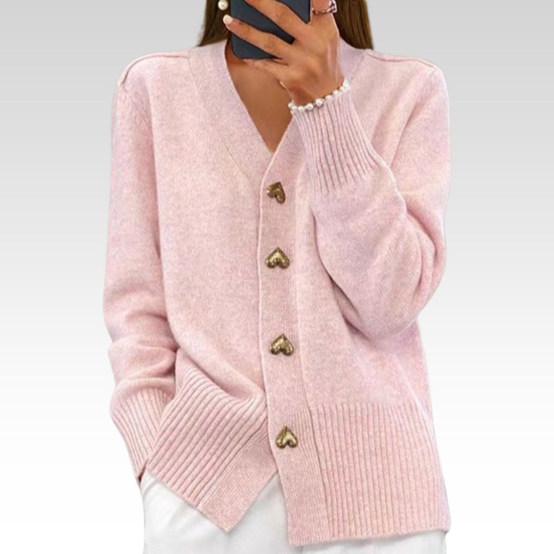 Jasmine | Elegant cardigan with heart-shaped buttons