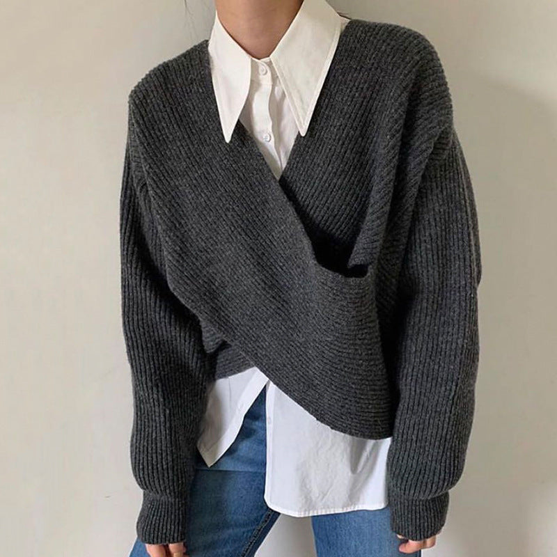 Chic Cross-Knit Sweater