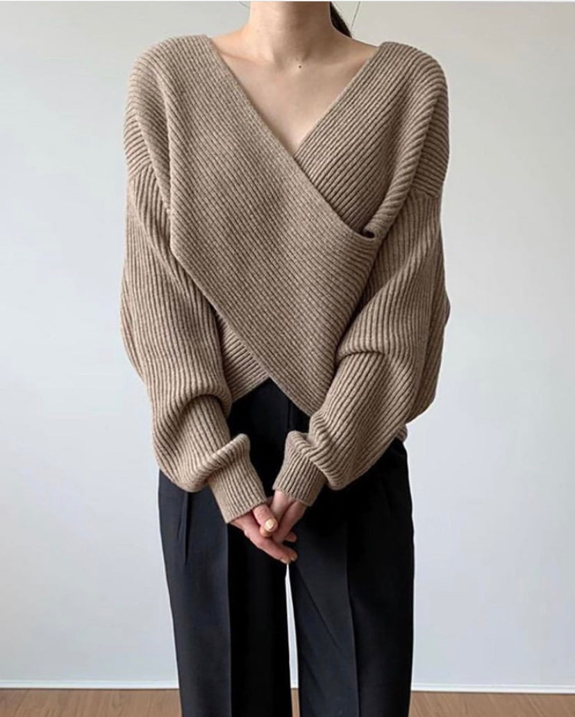 Chic Cross-Knit Sweater