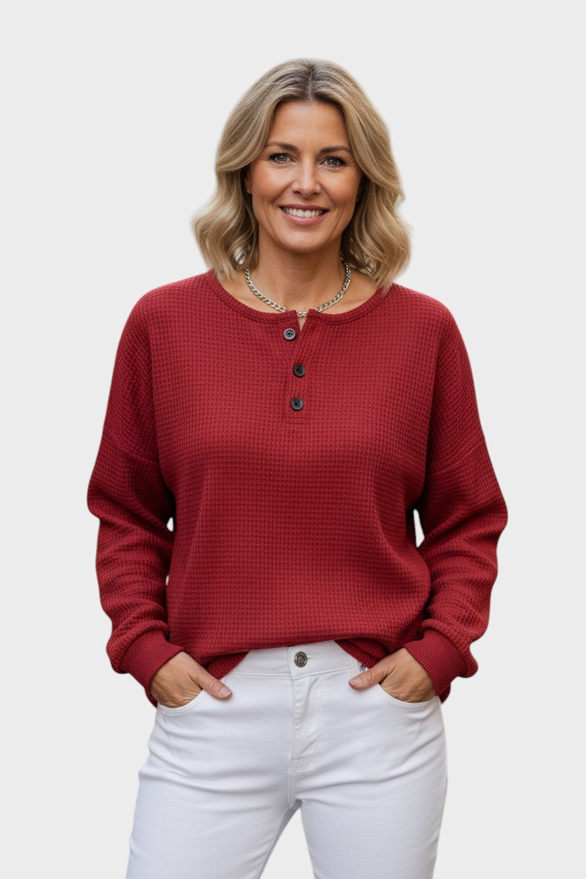 Rosie Waffle Knitted Cozy Sweater
