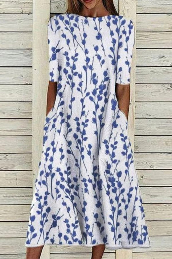 Hailey | Elegant Crew Neck Half-Sleeve Dress