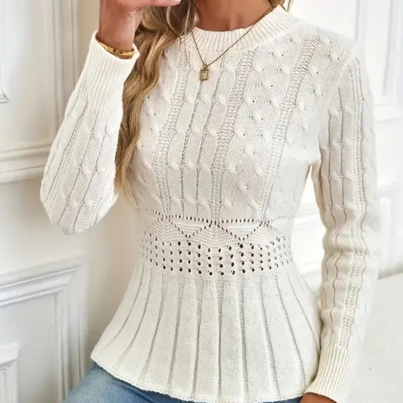 The Liora – Peplum Knit Sweater