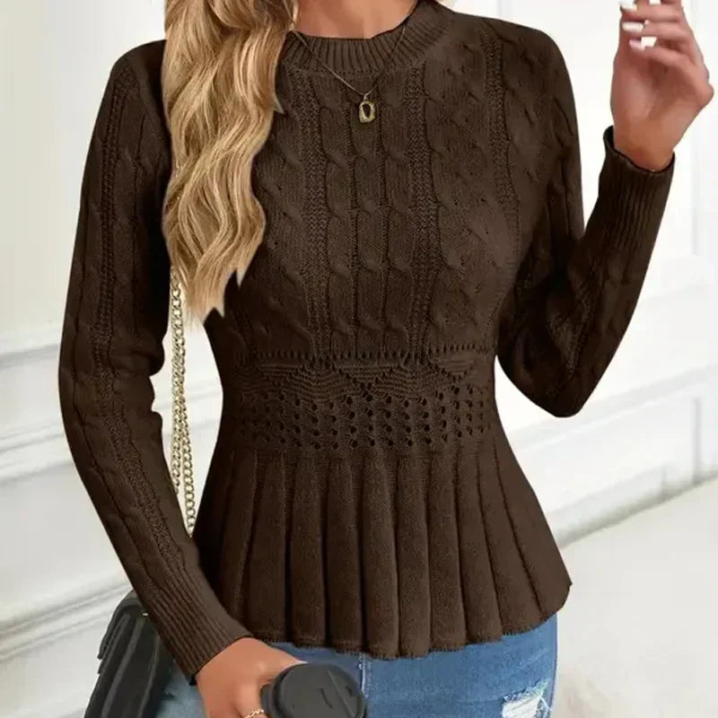 The Liora – Peplum Knit Sweater