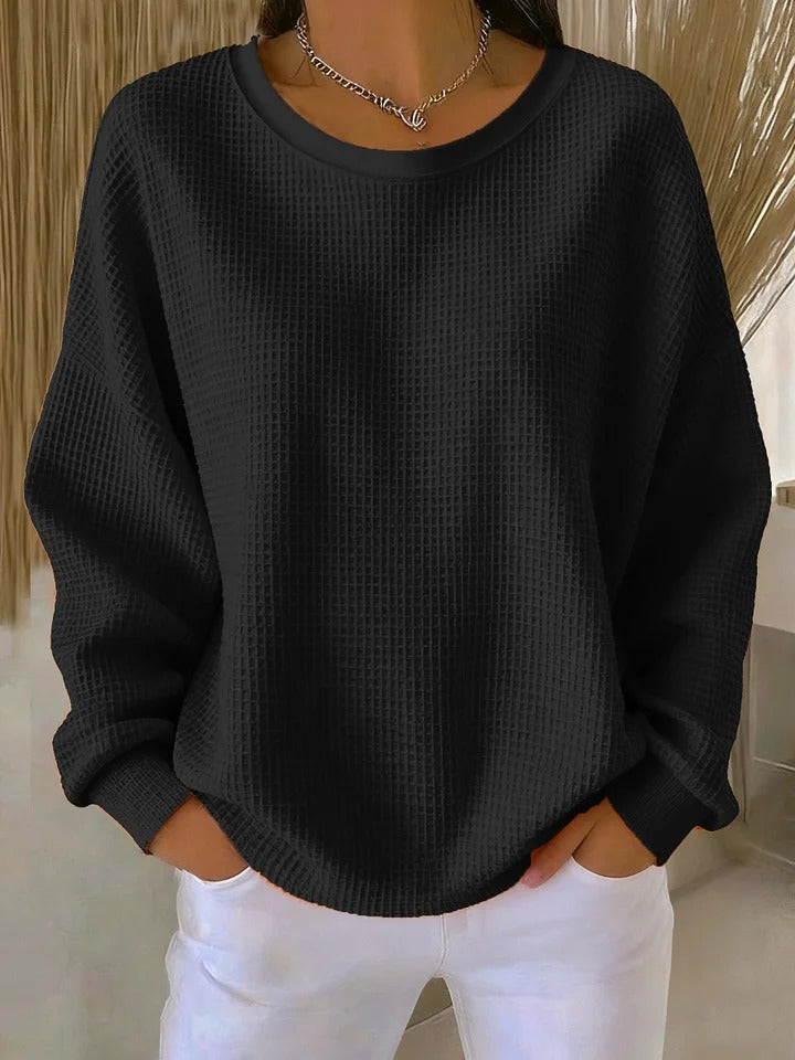 The Solienne – Elegant Textured Knit Sweater