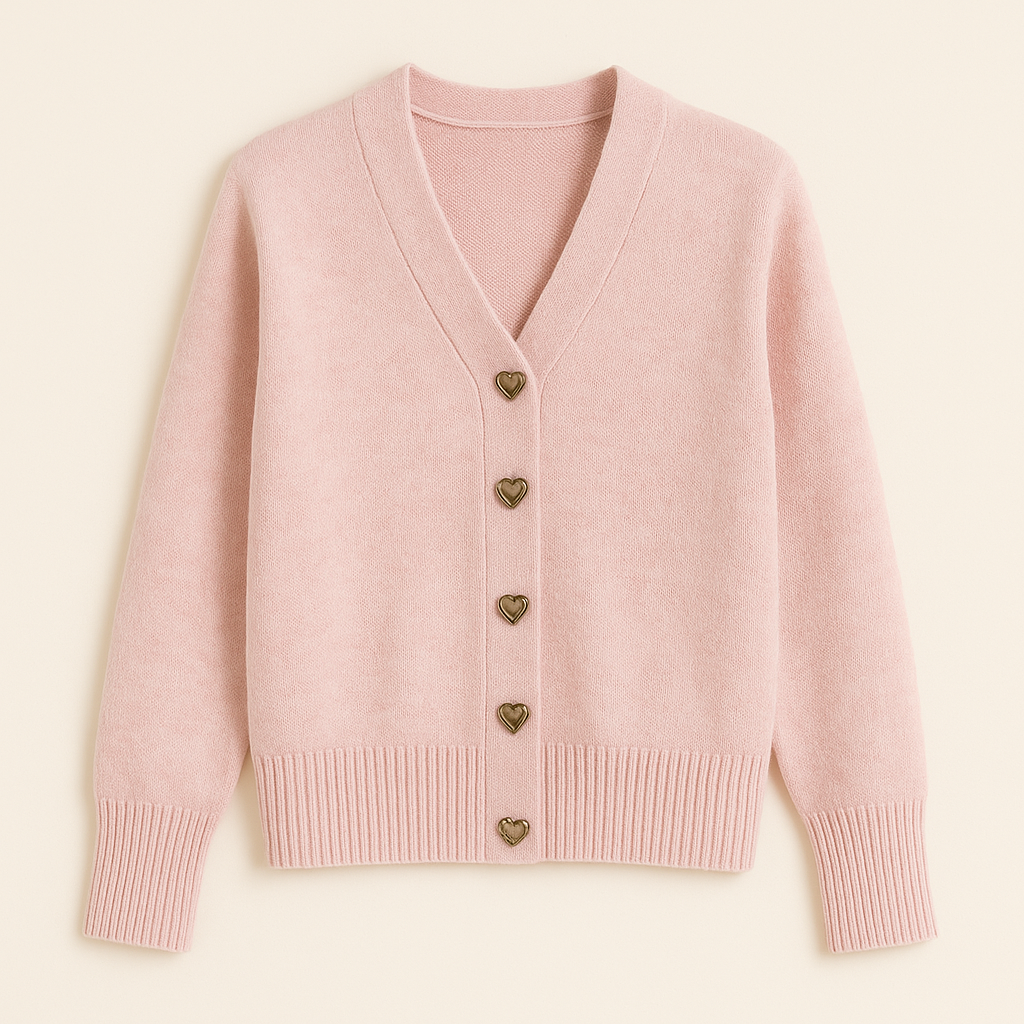 Jasmine | Elegant cardigan with heart-shaped buttons