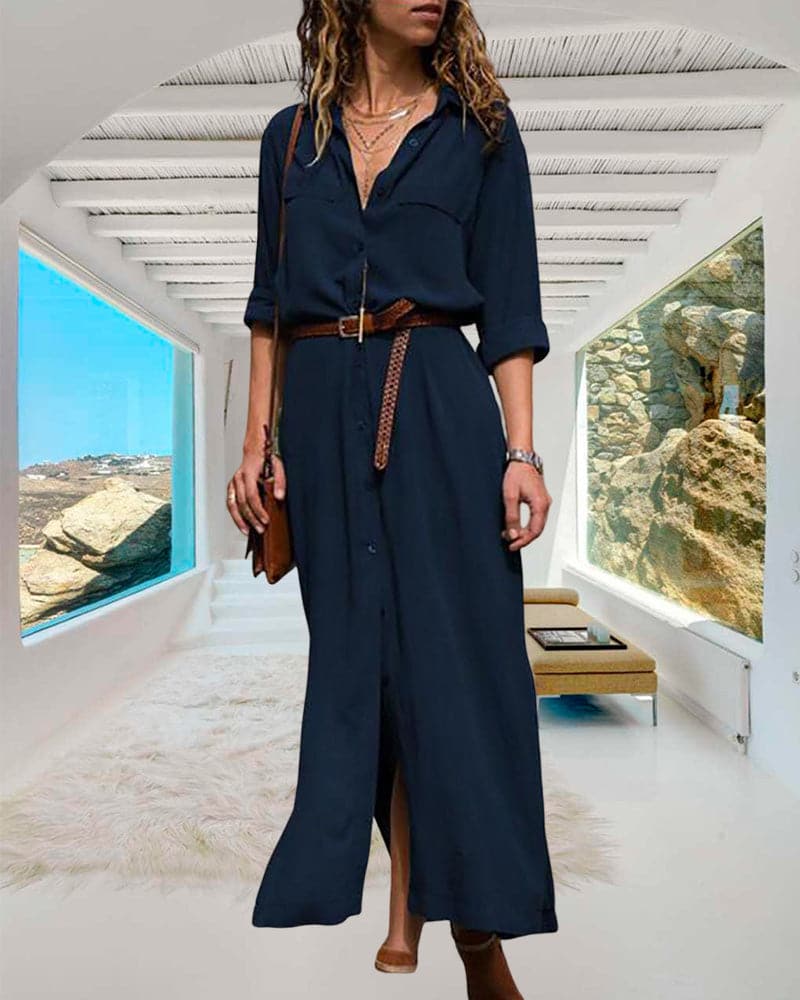 Aluka | Elegant Tailored Shirt Dress