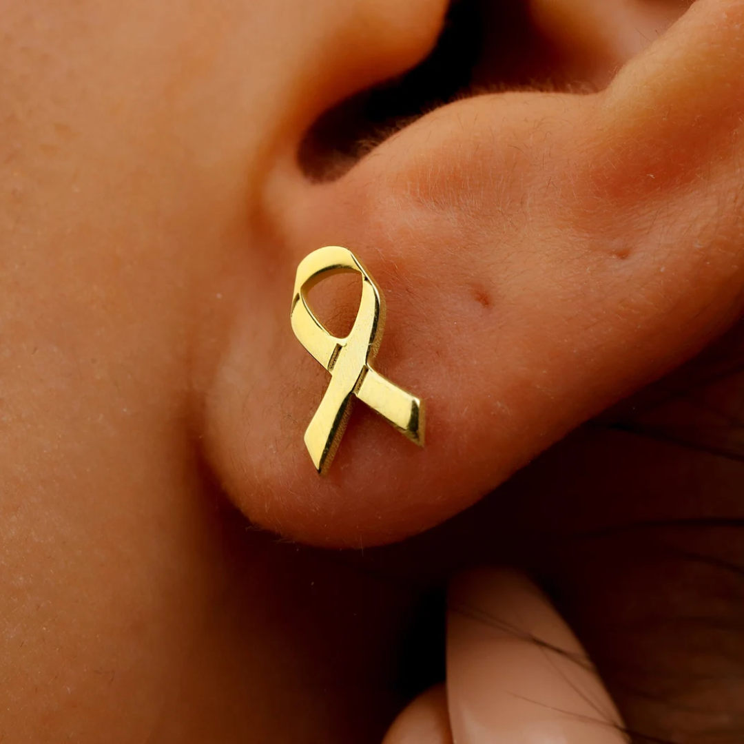 Sara Ribbon Stud Earrings | Support Breast Cancer
