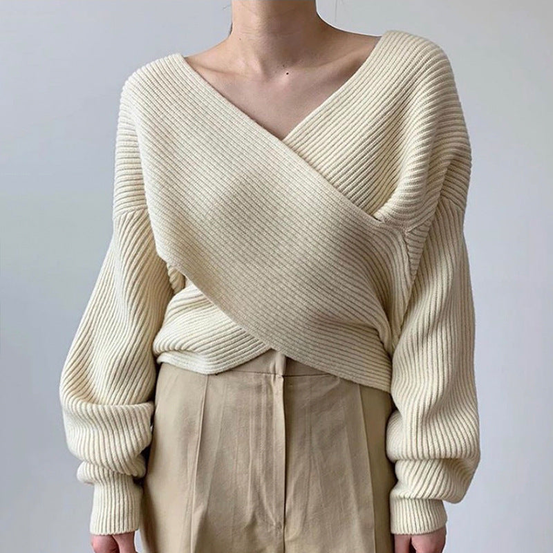 Chic Cross-Knit Sweater