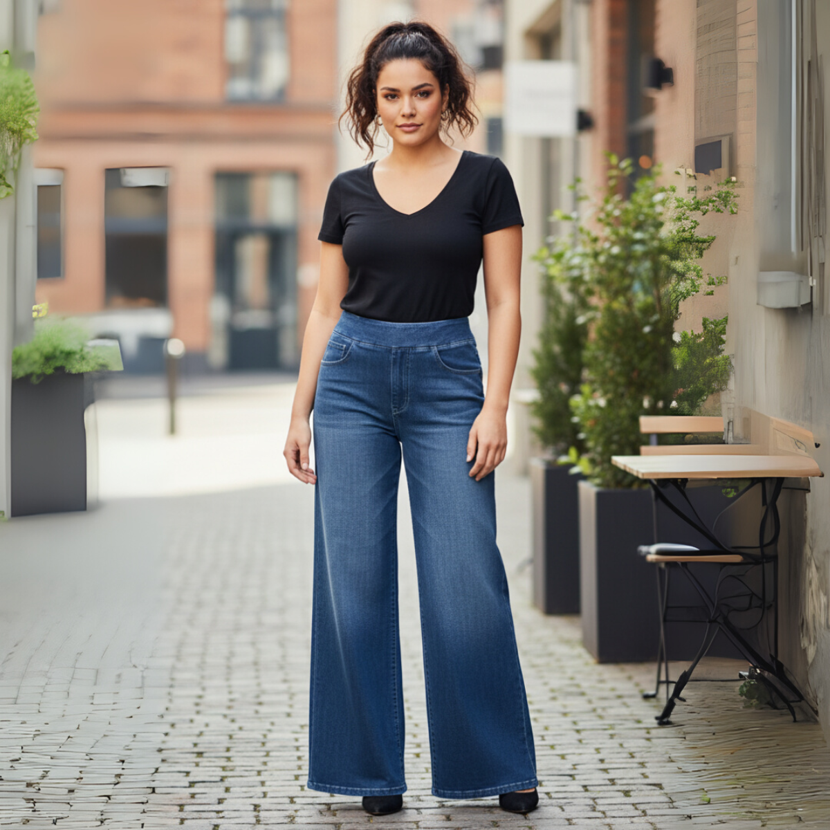 Eva | Elastic High-Waisted Pants