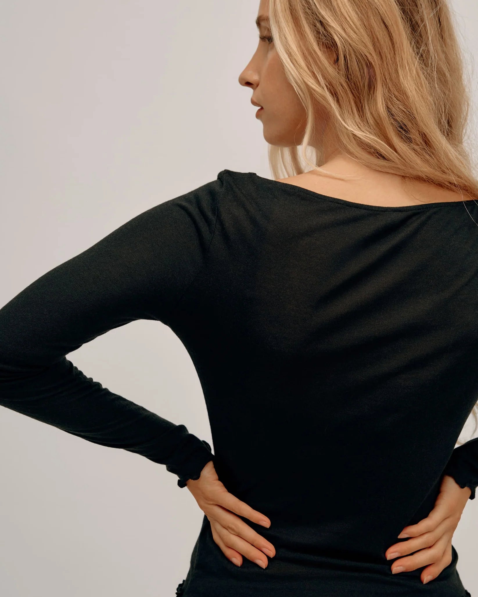 Cashmere Flared Neckline Top