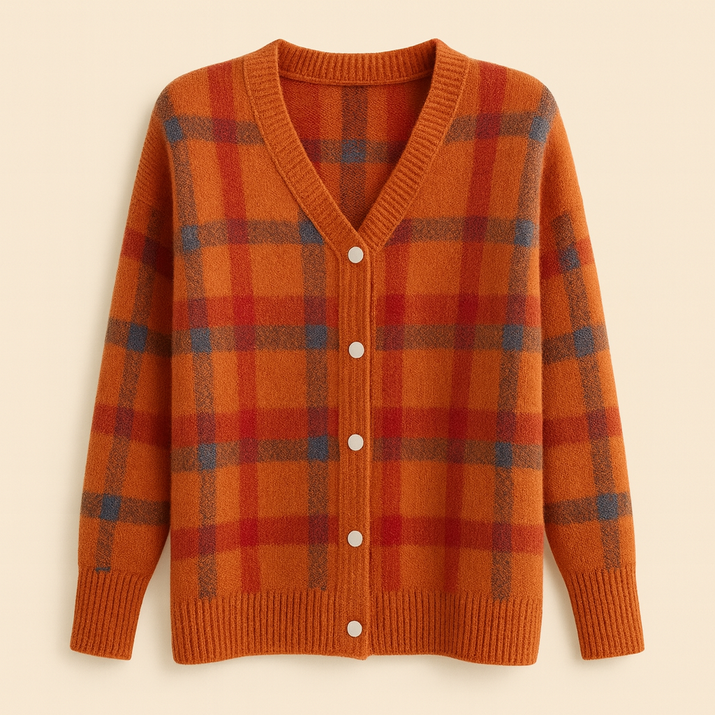 The Arlisset – Retro Contrast Plaid Sweater