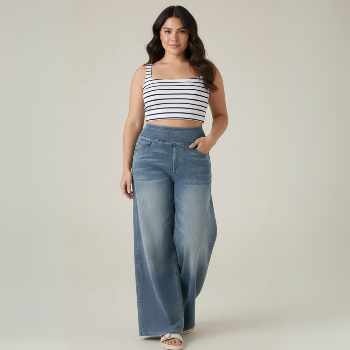 Eva | Elastic High-Waisted Pants