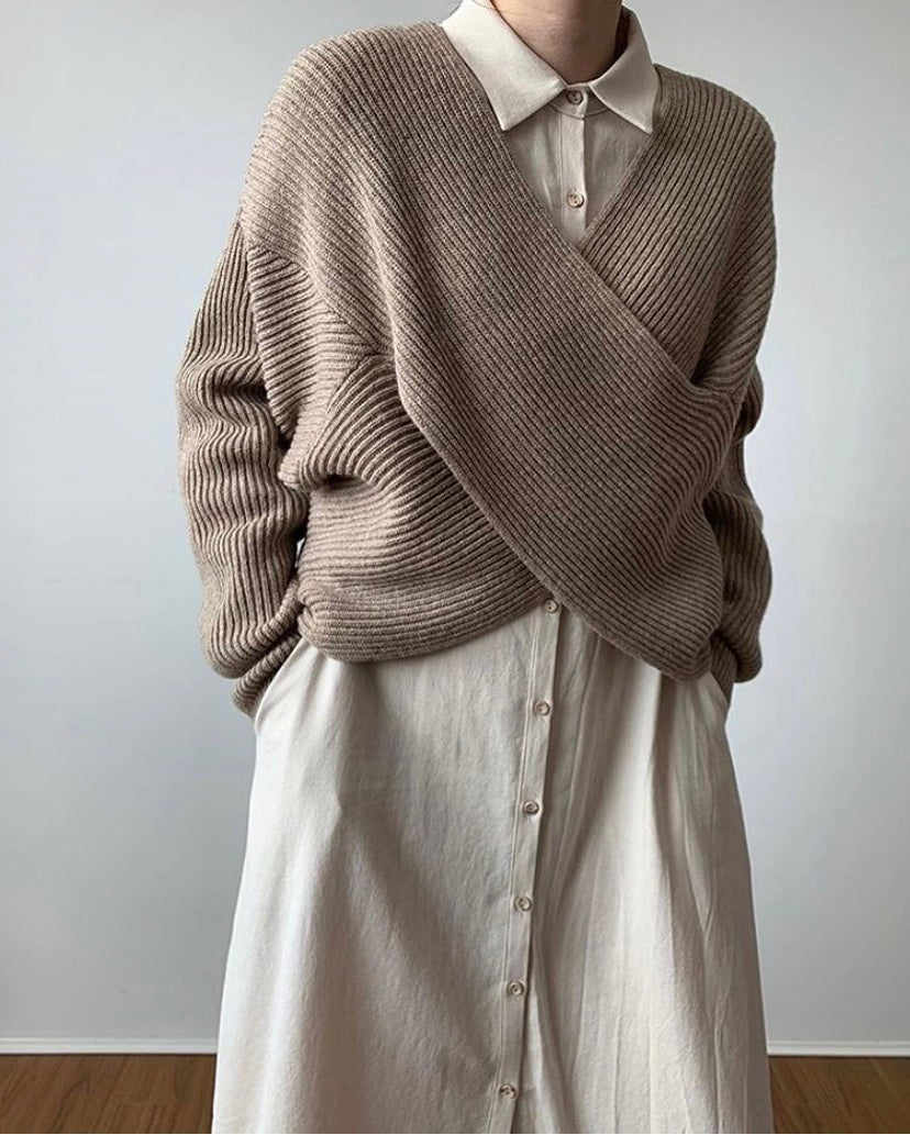 Chic Cross-Knit Sweater