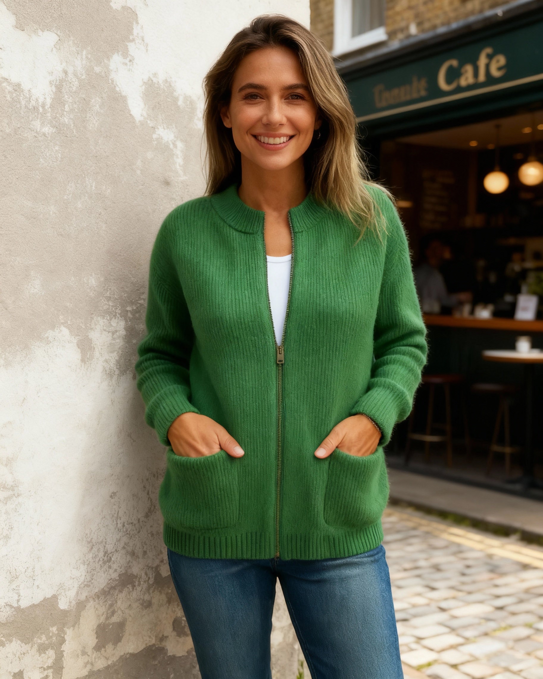 Sophie – Knitted cardigan with zipper