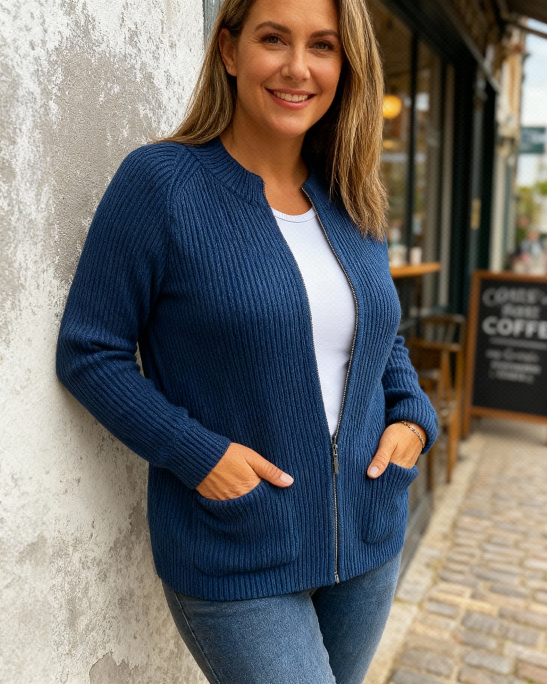 Sophie – Knitted cardigan with zipper