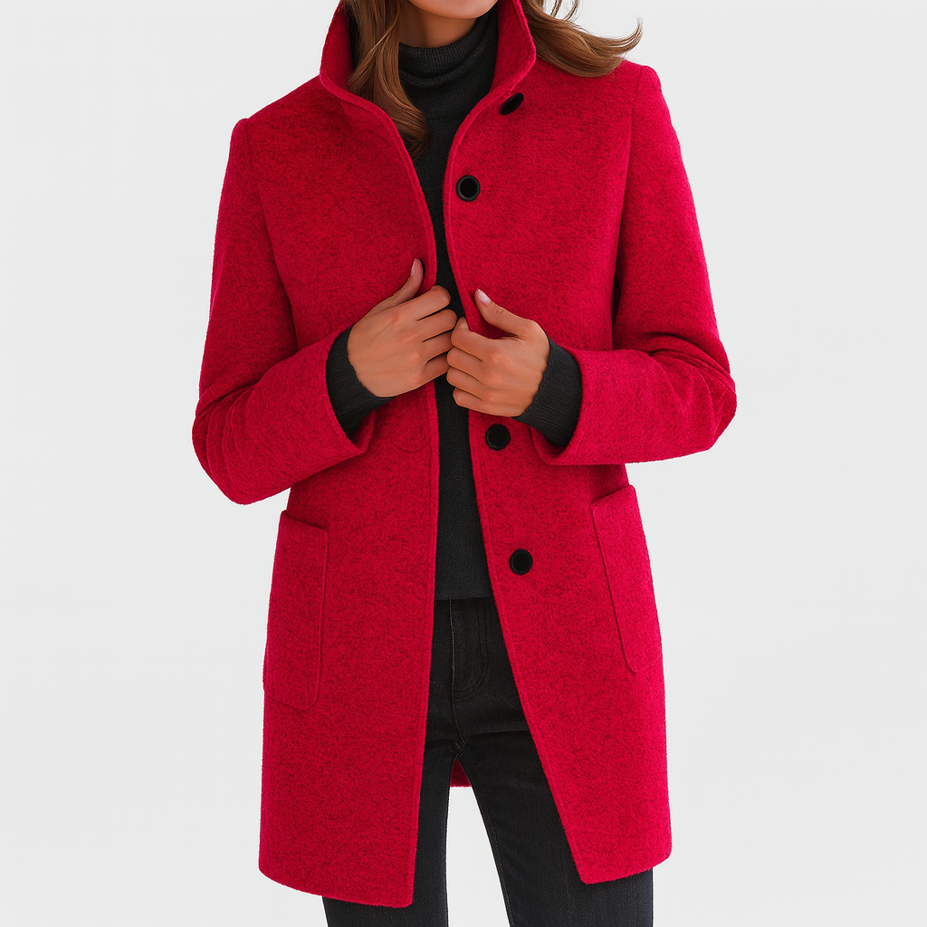 Freya  High Collar Jacket in Wool Blend