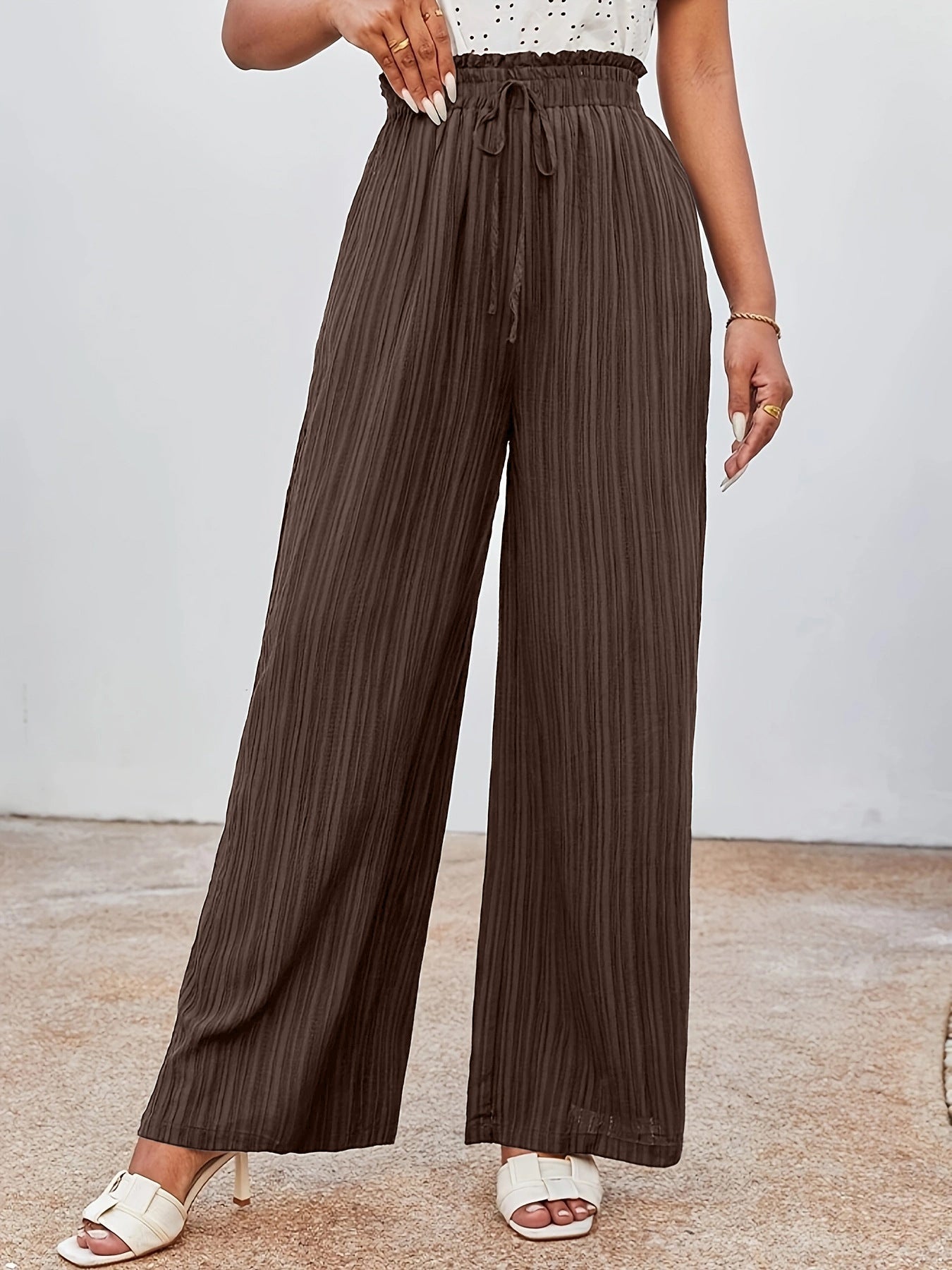 Tailored Woven Trousers with Elasticated Waist