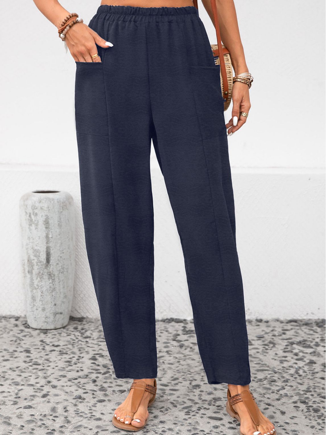 Elegant Stretch Trousers in Rich Solid Hues