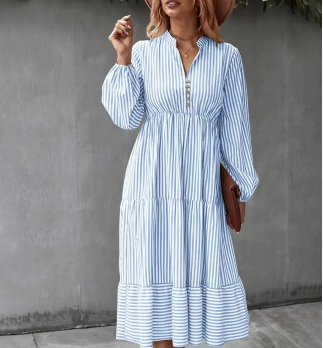Kaitlyn | Luxe Retro Stripe Maxi Dress