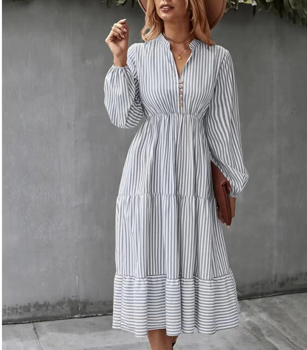 Kaitlyn | Luxe Retro Stripe Maxi Dress