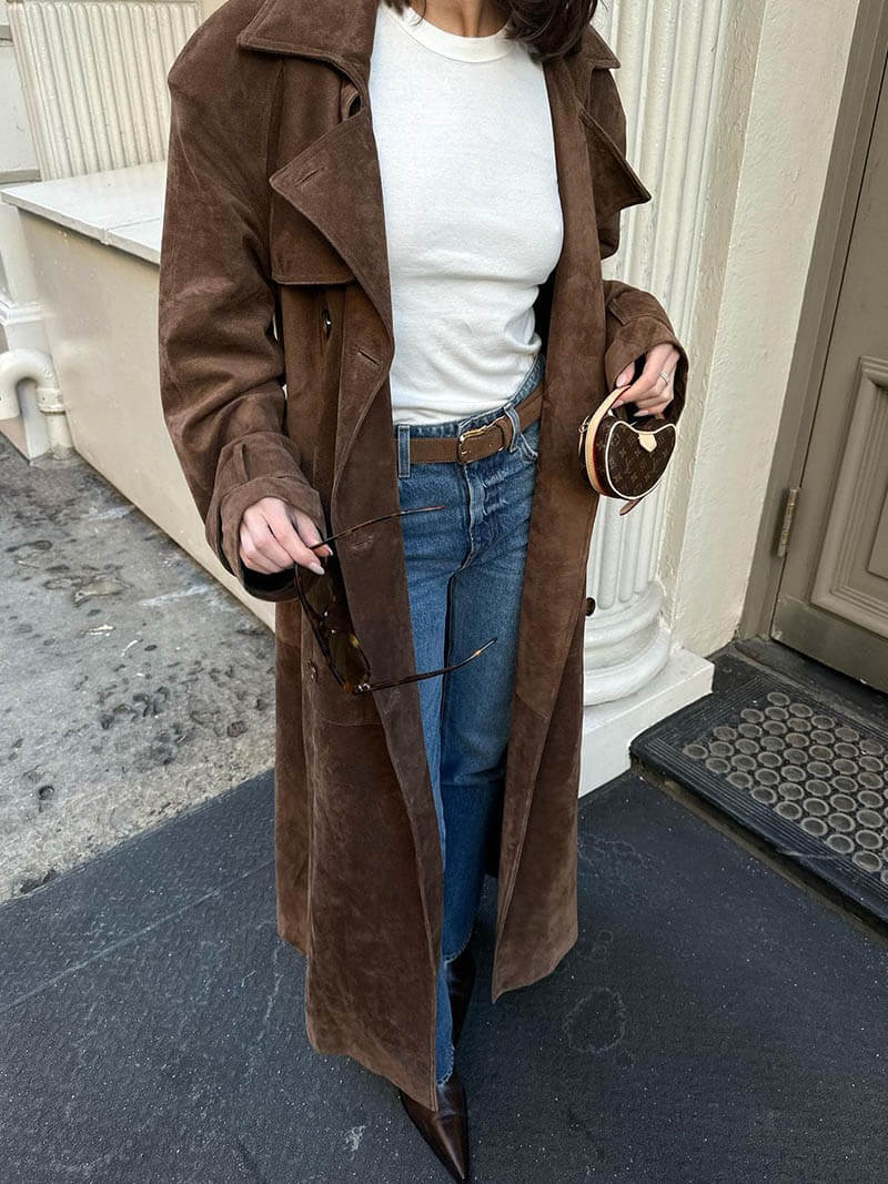 Luxe Suede Trench Coat