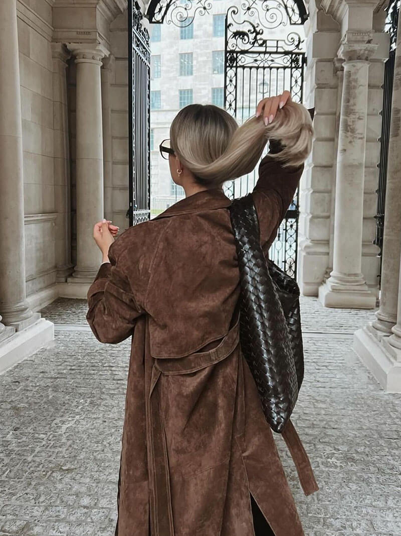Luxe Suede Trench Coat