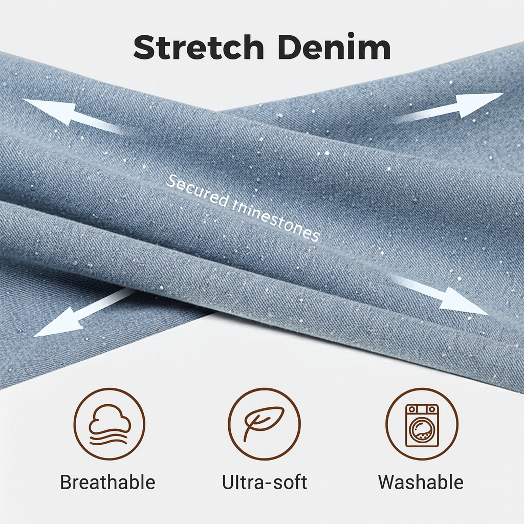 Straight-Leg Jeans Adorned with Crystals