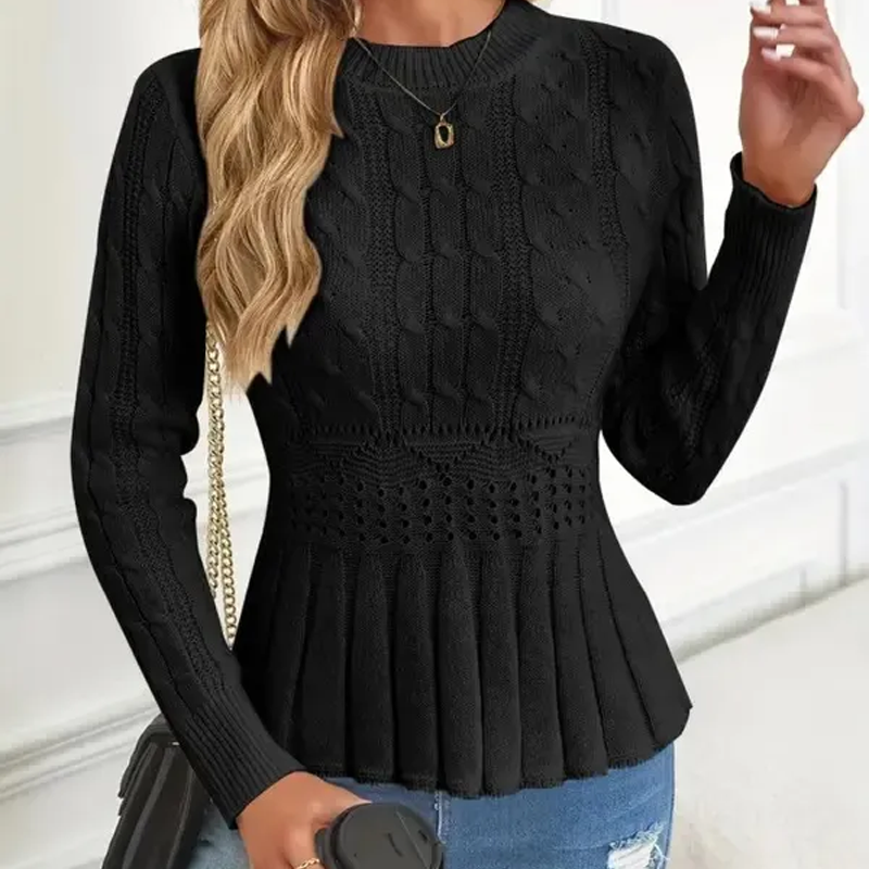 The Liora – Peplum Knit Sweater