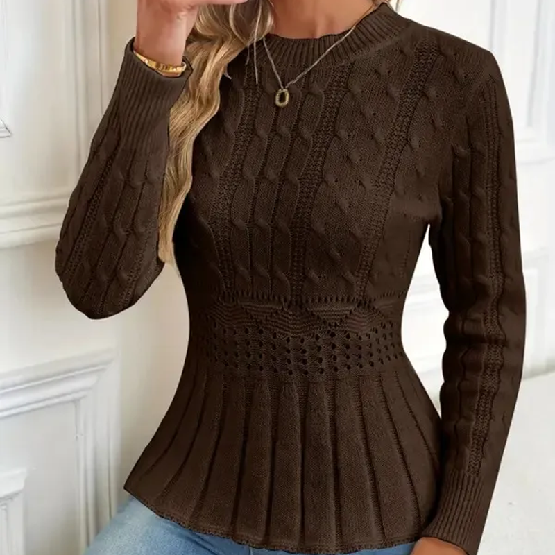The Liora – Peplum Knit Sweater